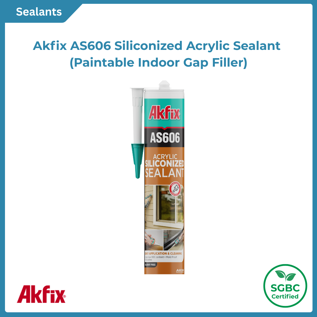 Akfix AS606 Siliconized Acrylic Sealant White, 10.1 fl oz